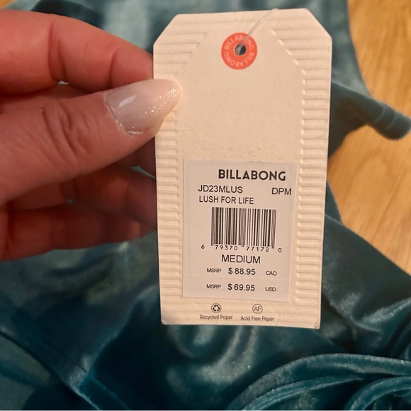 Billabong Teal Blue Velvet Wrap Tassel Mini Dress - Picture 13 of 15